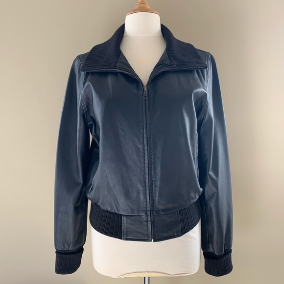 GAP Jackets & Blazers - Gap Genuine Leather Jacket Black Sz Large Fitted